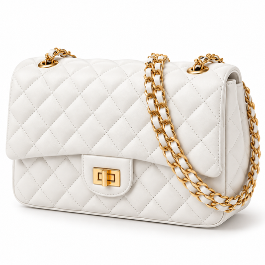 Bolso Bandolera Femenino Matelassé con Cadena Dorada Modelo Copacabana