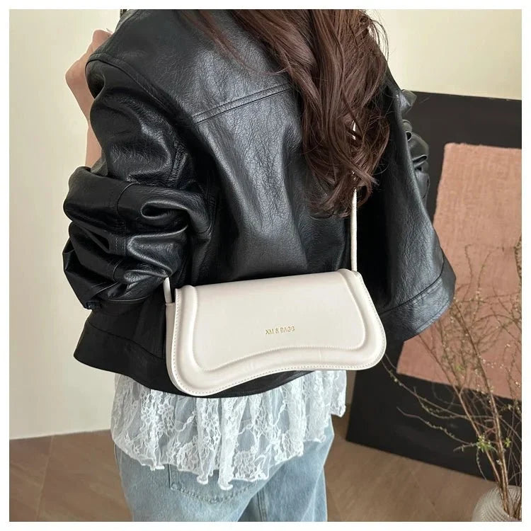 Bolso de Hombro Minimalista para Mujer con Asa de Nudos Modelo Élégance Noire