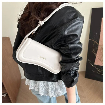 Bolso de Hombro Minimalista para Mujer con Asa de Nudos Modelo Élégance Noire