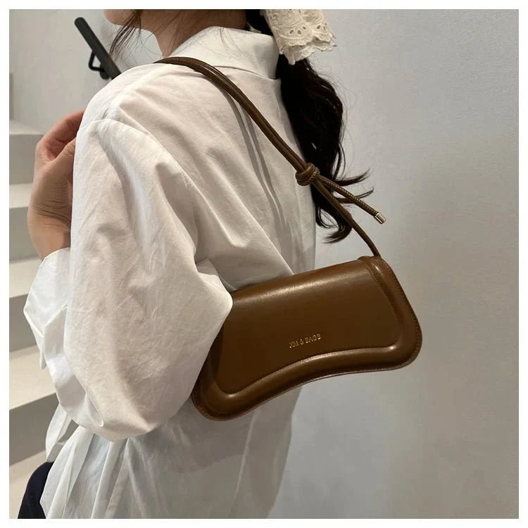 Bolso de Hombro Minimalista para Mujer con Asa de Nudos Modelo Élégance Noire