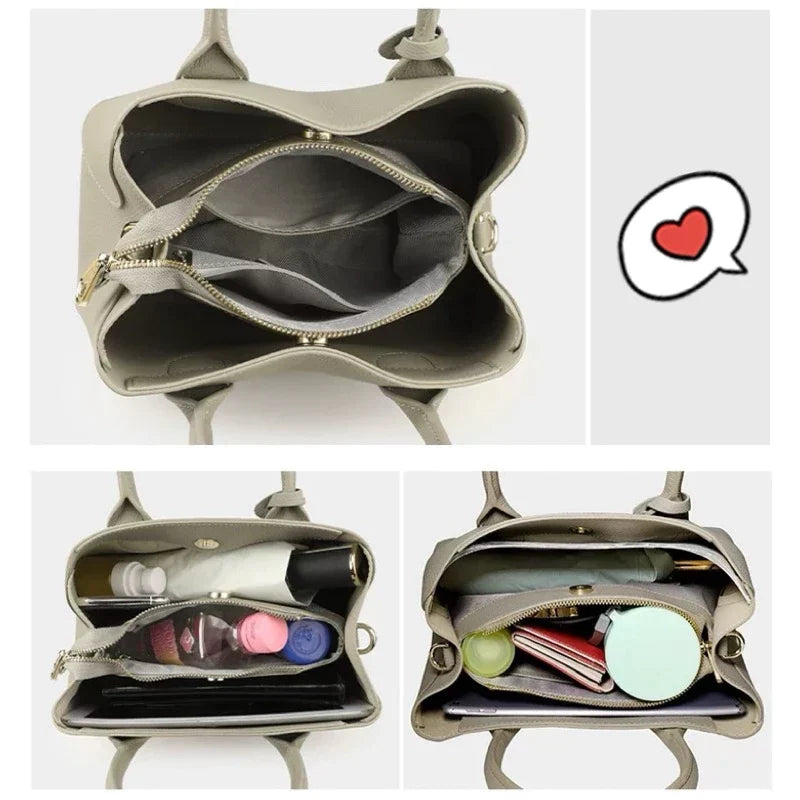Bolso de Mujer Mediano Estructurado con 3 Divisiones y Correa Transversal Modelo Lorraine